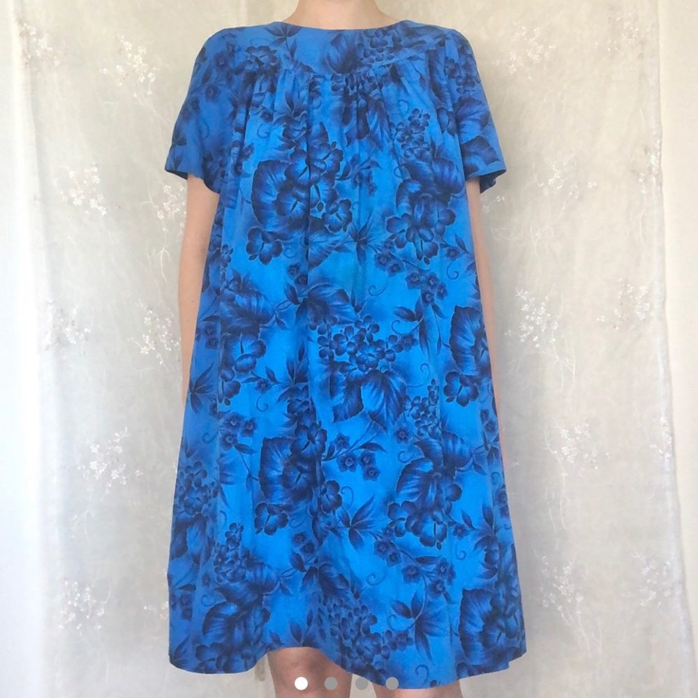 vintage blue floral dress 🦋
